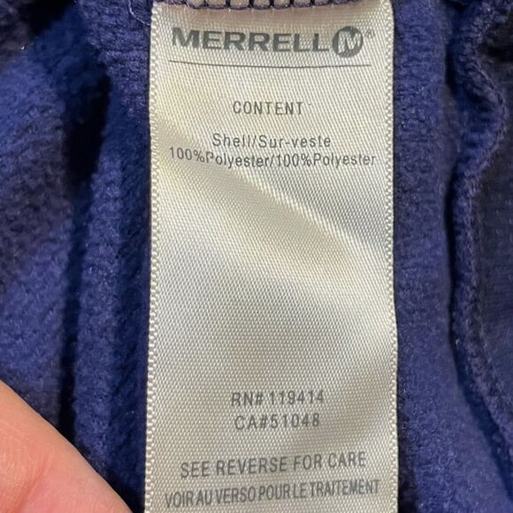 MERRELL Long Sleeve Hooded Pullover Sweater Opti Wick Blue Women’s Size Small - Picture 5 of 6